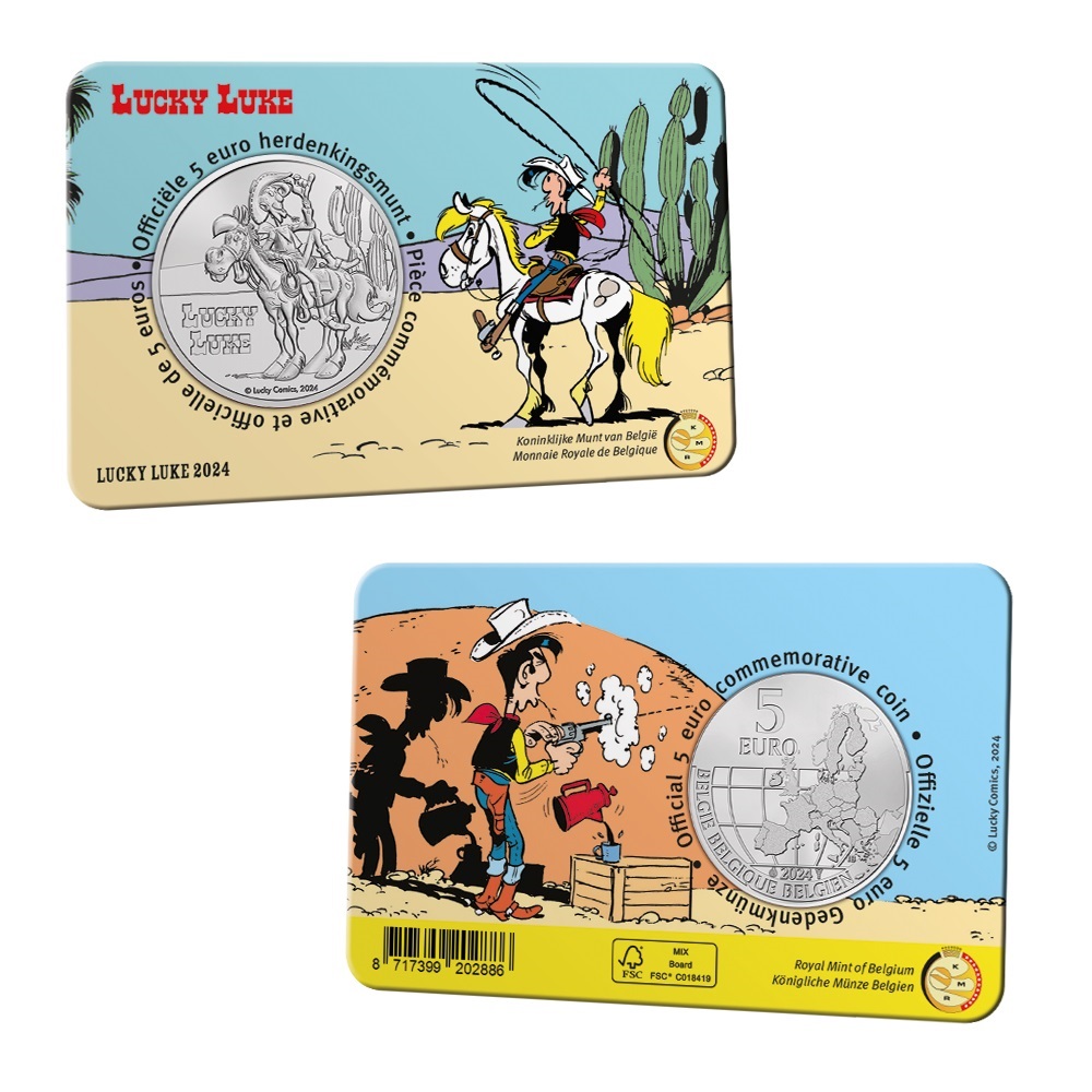 (EUR02.BU.2024.0117886) 5 euro Belgium 2024 BU - Comic hero Lucky Luke (card) (zoom)