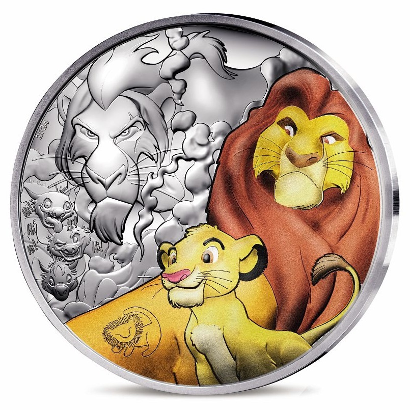 (EUR07.Proof.2024.10041383560000) 50 euro France 2024 Proof silver - The Lion King (Mufasa and Simba) Obverse (zoom)