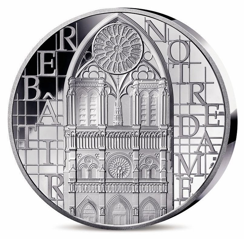 (EUR07.Proof.2024.10041389090000) 50 euro France 2024 Proof silver - Reopening of Cathedral Notre-Dame de Paris O (zoom)