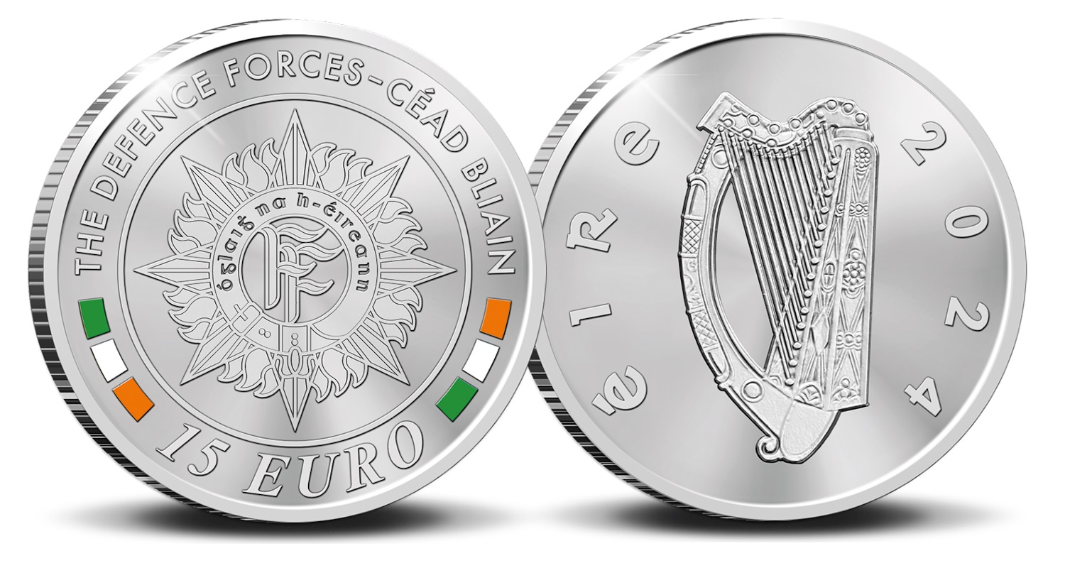 (EUR09.Proof.2024.IE2415) 15 € Ireland 2024 Proof Ag - 100 Years since the establishment of the Irish Defence Forces (zoom)