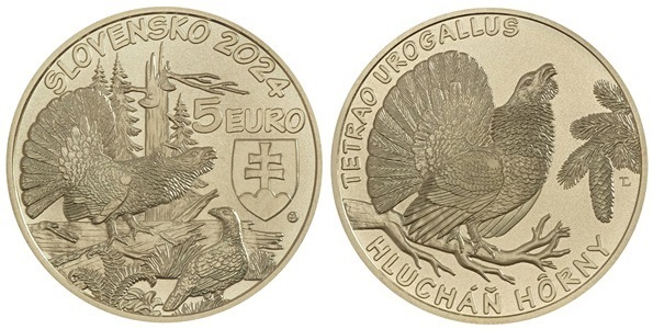 (EUR17.5.E.2024.501502) 5 € Slovakia 2024 - The Western capercaillie (zoom)