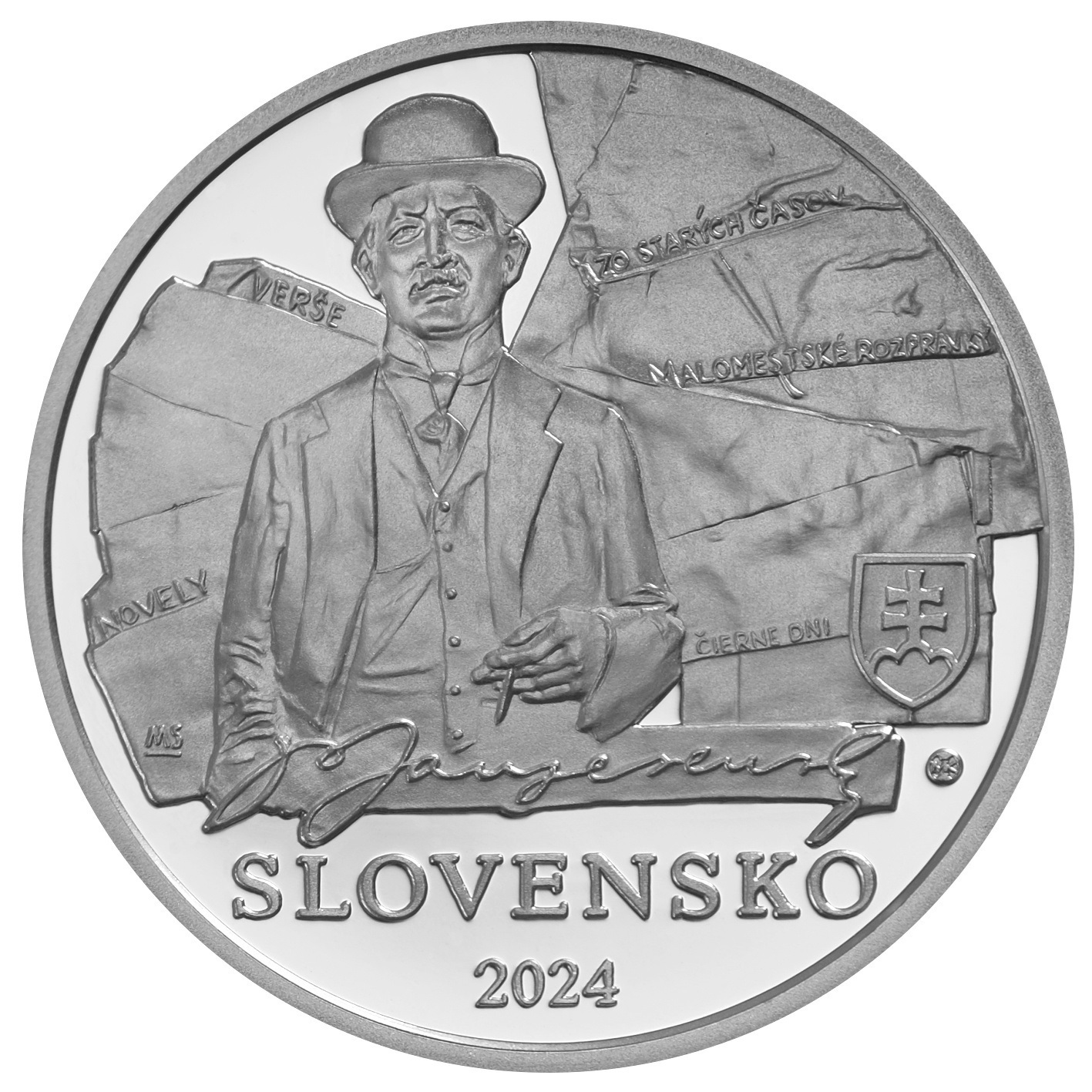 (EUR17.Proof.2024.521132) 10 € coin Slovakia 2024 Proof silver - 150th anniversary of the birth of Janko Jesenský O (zoom)