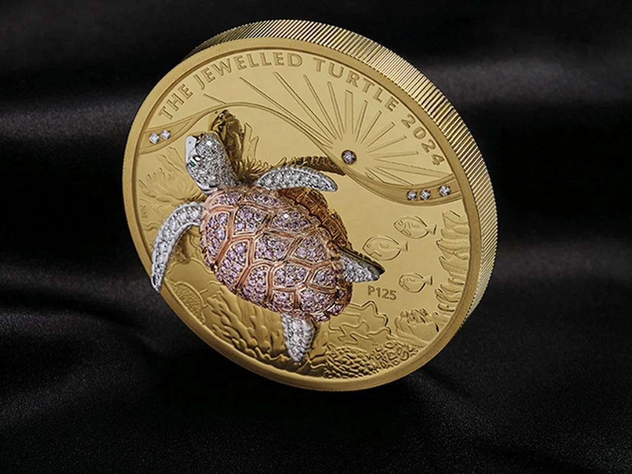 (W017.2500.D.2024.24R88AAA) 2500 $ Australia 2024 10 oz Proof gold - Jewelled Turtle (blog) (zoom)