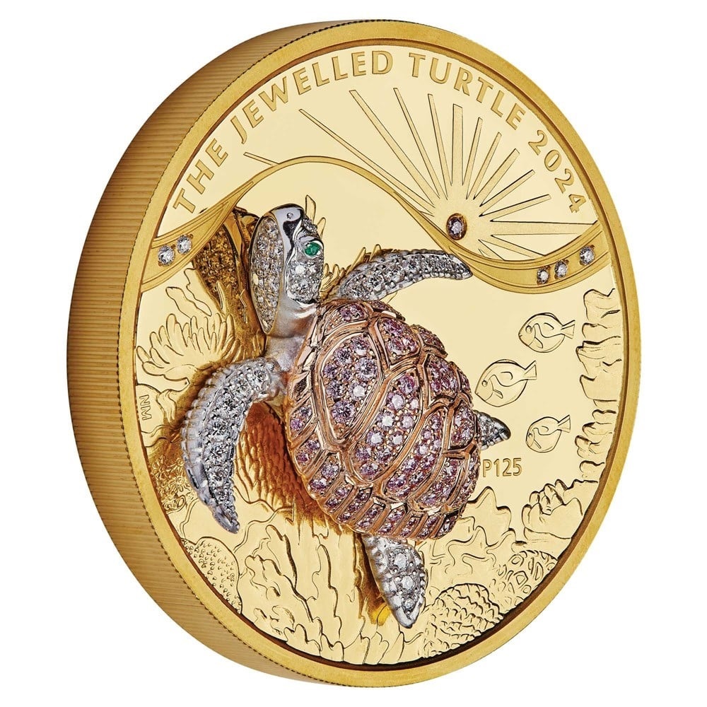 (W017.2500.D.2024.24R88AAA) 2500 Dollars Australia 2024 10 ounces Proof gold - Jewelled Turtle Reverse (zoom)