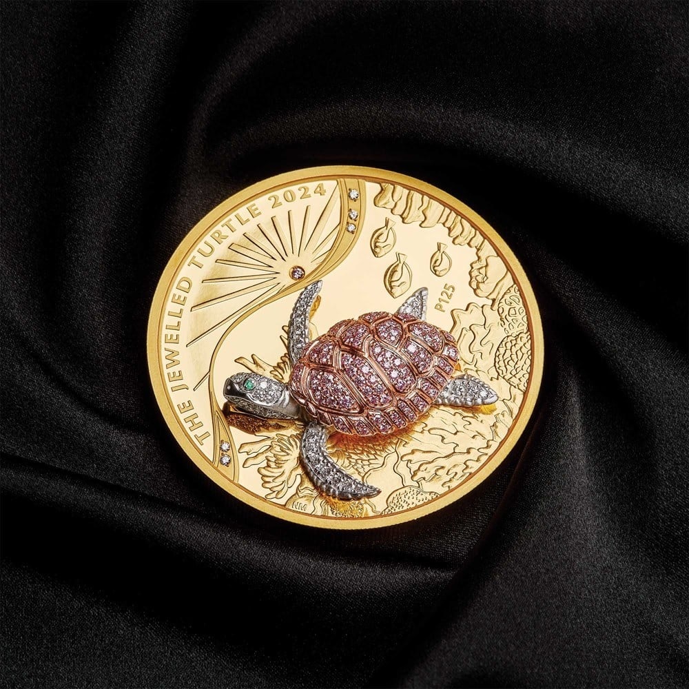 (W017.2500.D.2024.24R88AAA) 2500 Dollars Australia 2024 10 oz Proof Au - Jewelled Turtle Reverse (zoom)