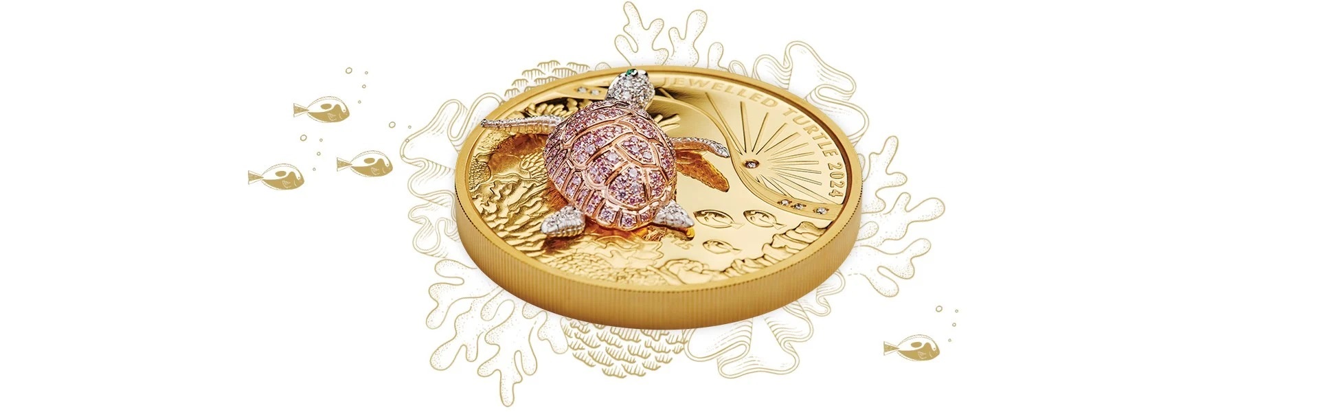 (W017.2500.D.2024.24R88AAA) 2500 Dollars Australia 2024 10 oz Proof Au - Jewelled Turtle (blog) (zoom)