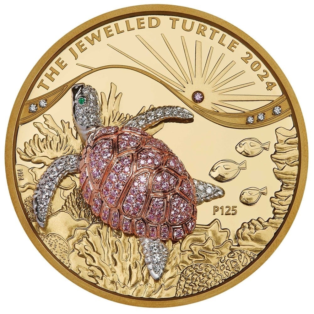 (W017.2500.D.2024.24R88AAA) 2500 Dollars Australia 2024 10 oz Proof gold - Jewelled Turtle Reverse (zoom)