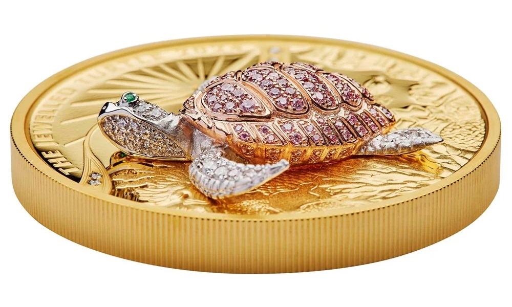 (W017.2500.D.2024.24R88AAA) 2500 Dollars Australia 2024 10 oz Proof gold - Jewelled Turtle (edge) (zoom)