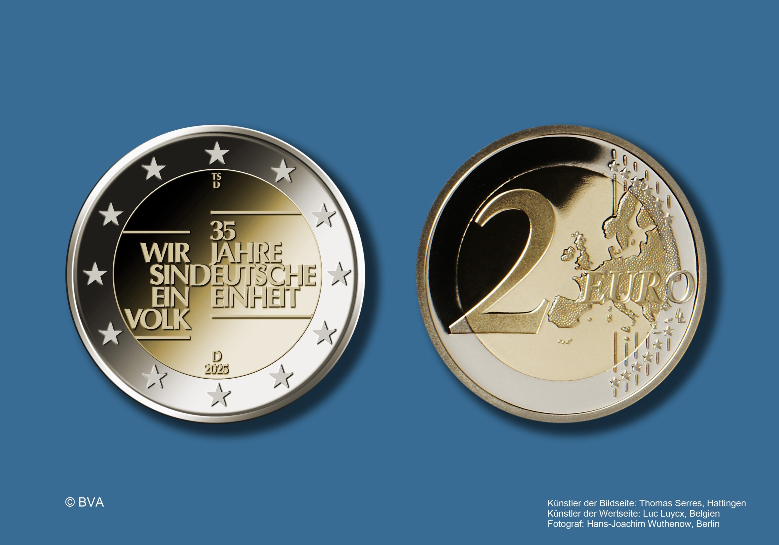 2 € commemorative coin Germany 2025 - 35th anniversary of the German Unity (reunification) (blog) (zoom)