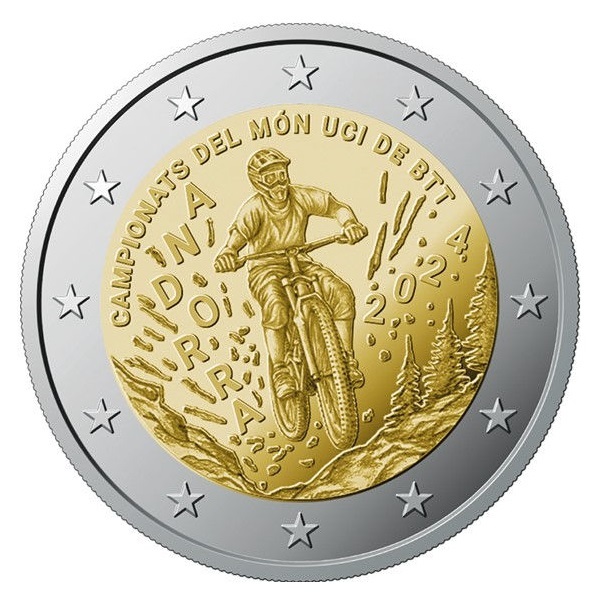 2 euro commemorative coin Andorra 2024 BU - UCI Mountain bike World Championships, Andorra 2024 (zoom)