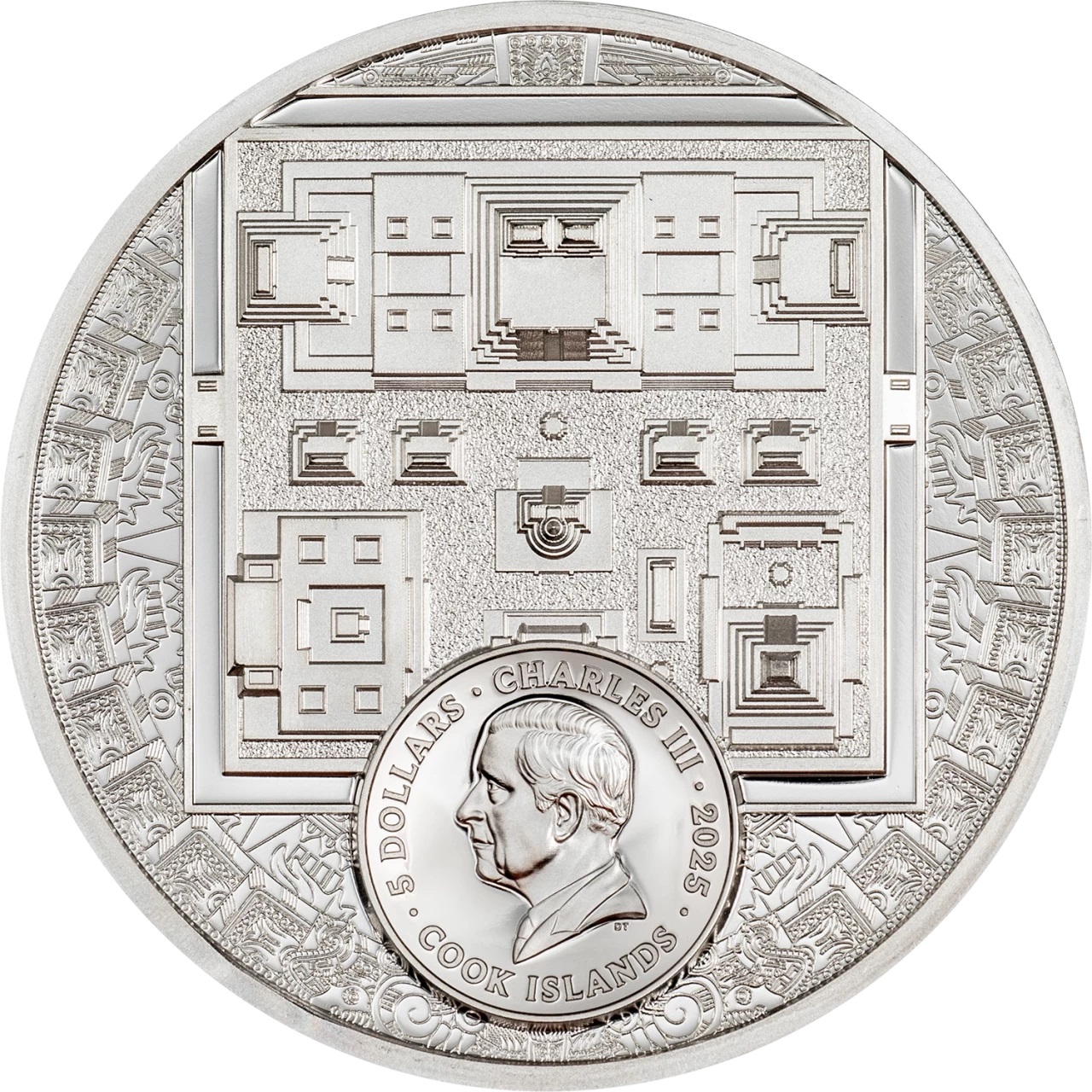 (W099.5.D.2025.30912) Cook Islands 5 Dollars Aztecs Empire 2025 - Proof silver Obverse (zoom)