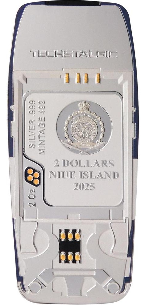 (W160.2.D.2025.2.oz.Ag.1) 2 Dollars Niue 2025 2 oz Proof silver - Unbreakable phone (coloured) Obverse (zoom)