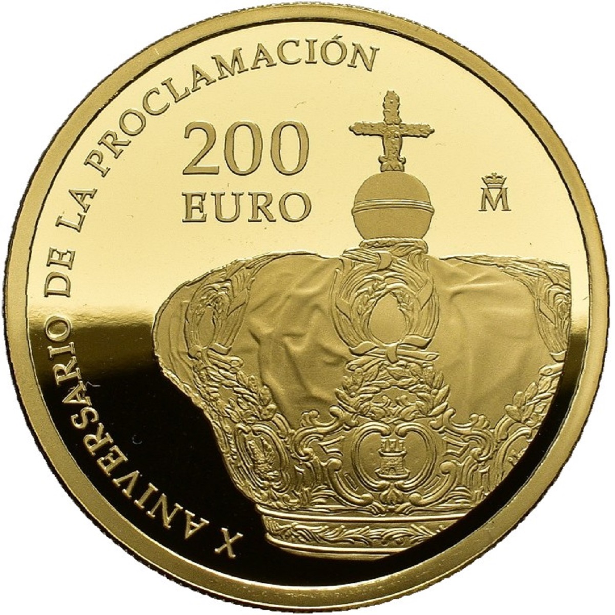 (EUR05.Proof.set.2024.92947018) Triptych set 10, 50 and 200 € Spain 2024 Proof - Induction of King Felipe VI (200 euro reverse) (zoom)