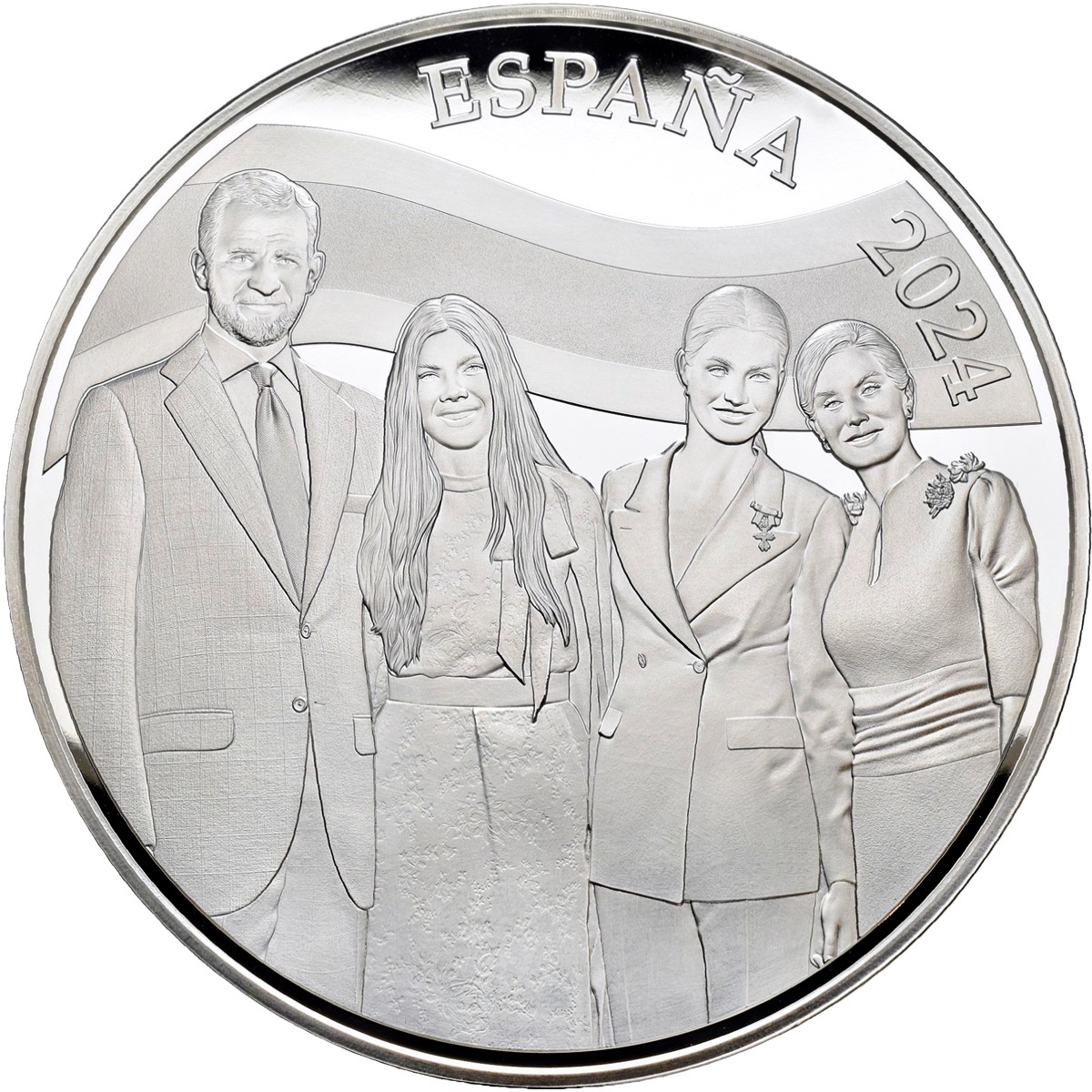 (EUR05.Proof.set.2024.92947018) Triptych set 10, 50 and 200 € Spain 2024 Proof - Induction of King Felipe VI (50 euro obverse) (zoom)