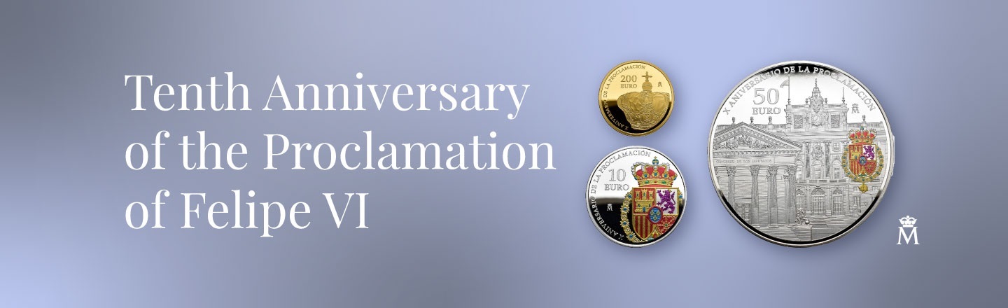 (EUR05.Proof.set.2024.92947018) Triptych set 10, 50 and 200 euro Spain 2024 Proof - Induction of King Felipe VI (blog) (zoom)