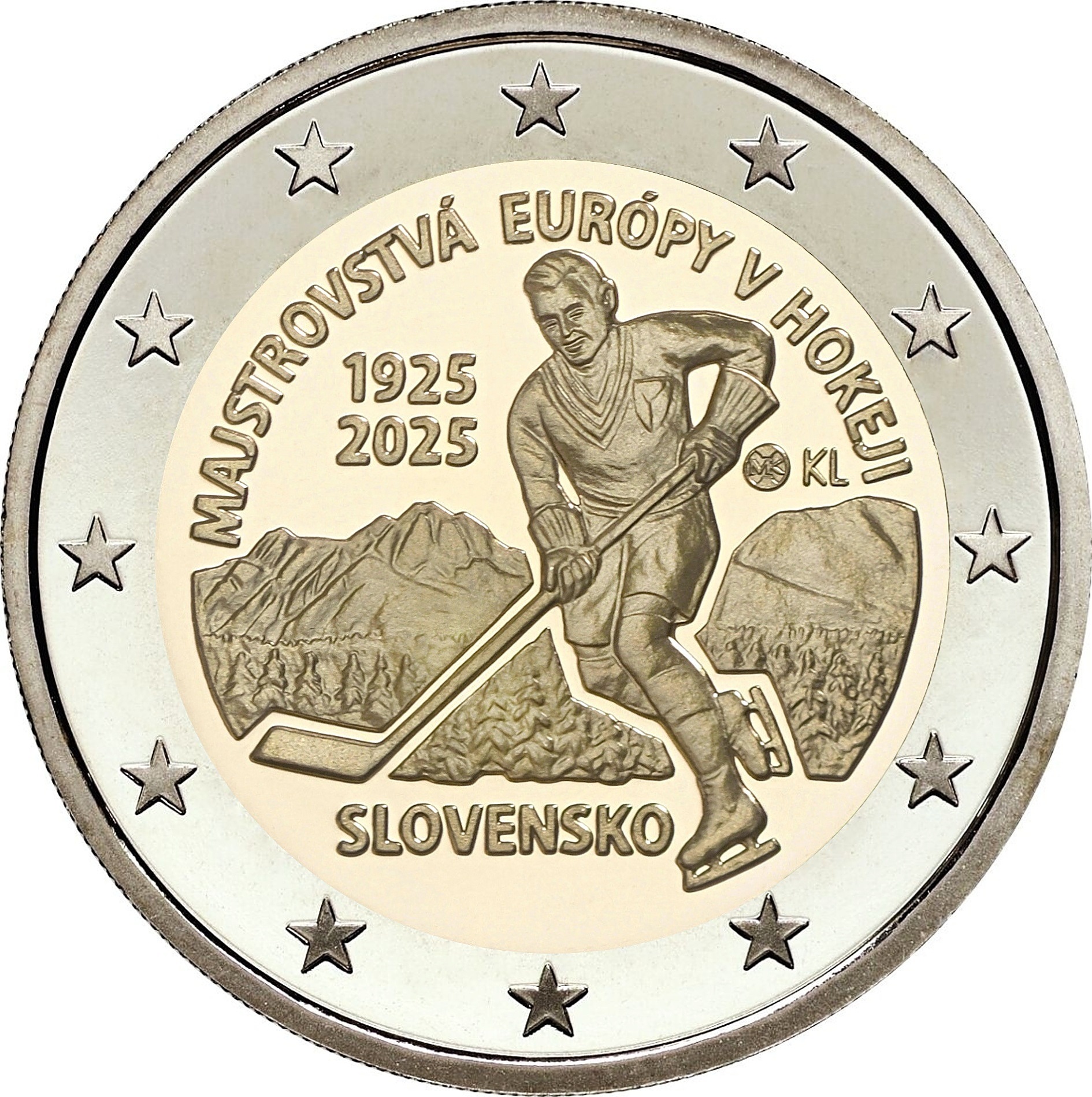 (EUR17.BU.2025.501509) 2 euro Slovakia 2025 BU - The Ice Hockey Europe Championship (blog) (zoom)